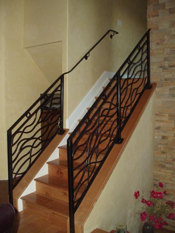 Handrail and Hand Forged Railing Combination