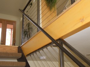 interior cable railing with continuous hand rail